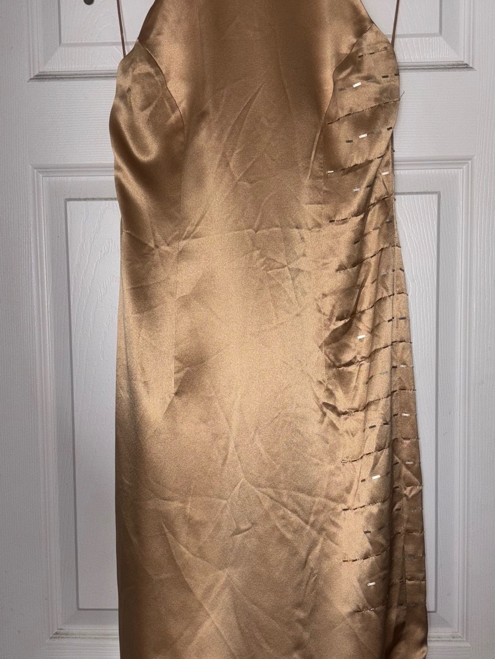 Versace Silk Slip Dress in Champagne Gold never been worn